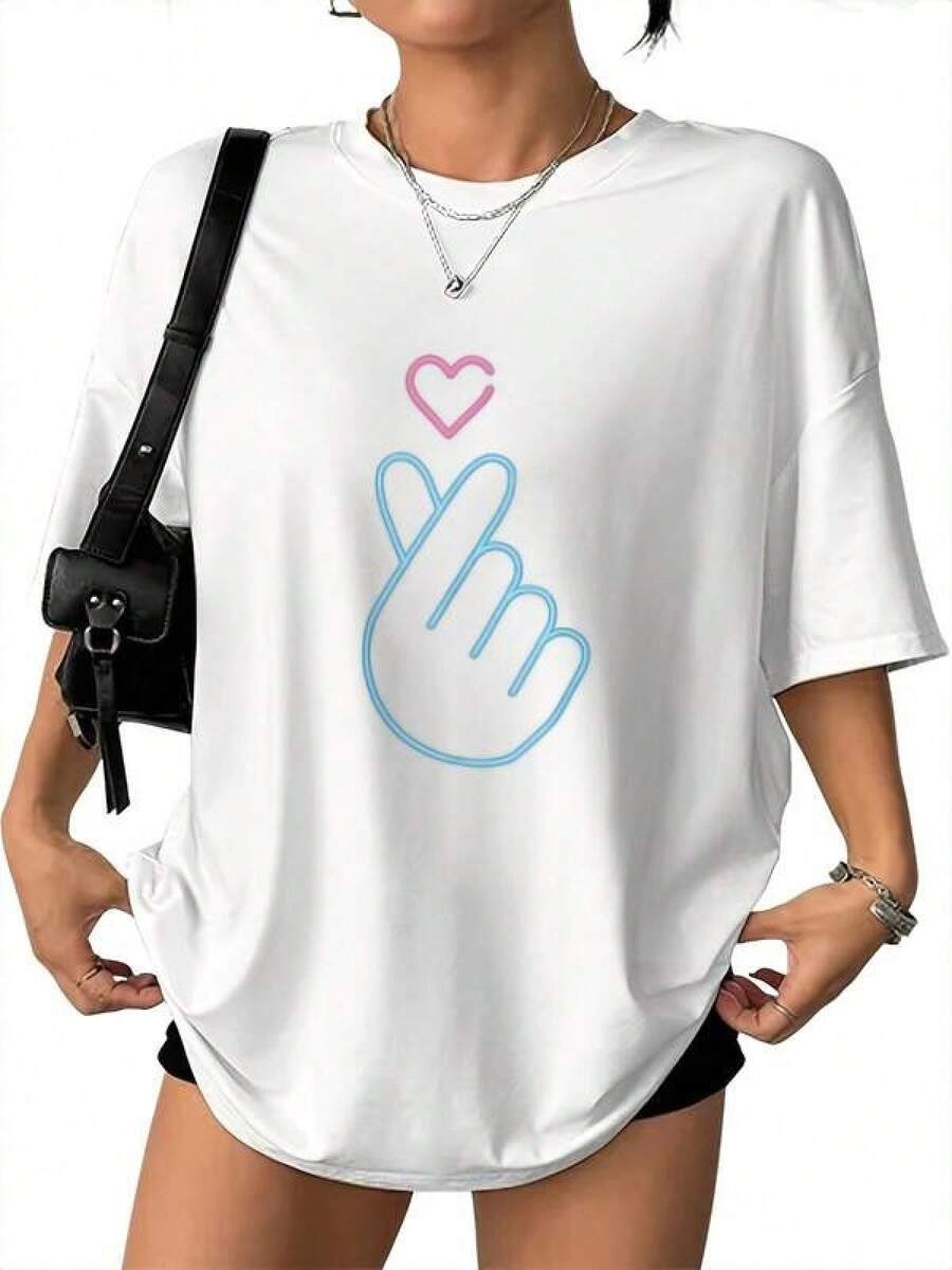 Fashion Tshirt K-Pop Fashion For Fans Of Korean K-Drama K-Pop Merchandise T-ShirtPlayeras De Mujer Algodon Blusas Frescas Para El Calor Blusas Dama Playeras De Dama Playeras Mujer Blusa Blanca Playeras Basicas De Mujer Blusas Oversize Para Dama Playeras Oversize De Mujer  Y2k Mujer Verano Camisetas De Mujer Algodón Playeras Para Mujer Blusas Casuales Para Dama Envio Nacional - Blanco - Ver 1