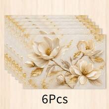 1 pieza Mantel individual de lino, tapete para desayuno, posavasos de café, base para tazón, elemento moderno, accesorio de cocina, fácil de limpiar, apto para el hogar, restaurante, decoración del comedor, regalo festivo, regalo para amigos, juego de múltiples piezas - Multicolor - Ver 15