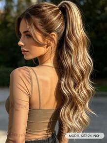 26 Inch Wavy Curly Clip-On Ponytail Wig, Heat Resistant Fiber, Suitable For Daily Wear And Parties - Piano Color - View 8