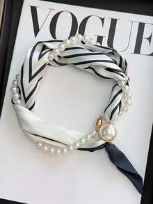 2pcs Women's Necklace Scarf, Solid Color Multifunctional Decorative Scarf With Metal Buckle Neckerchief - Multicolor - View 5