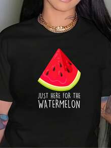 Talla - Talla - Diseñexclusivamente para sandías. Esta camiseta de cuello redondo de talla presenta un corte holgado y cómodo y un diseño veraniego moderno con un motivo de rodaja de sandía. Un producto inspirado en la sandía - Camiseta unisex de algodón de manga corta y cuello redondo, estilo vintage urbano. - Negro - Ver 7