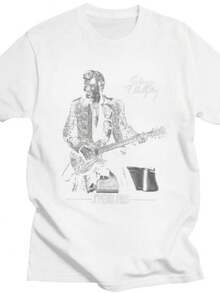 Women's Blouses Custom French Rock Legend Johnny Hallyday T Shirt Men Women 100 Cotton T-Shirt Leisure Tees Fashion Tshirts - 白色 - 查看 1