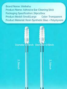 24 Pcs Ear Wax Stick, 2026 New Reusable Sticky Soft Ear Swabs, Adhesive Ear Wax Removal Tools, Ear Cleaning Tools Ear Curette Kids & Adults (Large, 24 Pcs) - Lớn - Xem 10