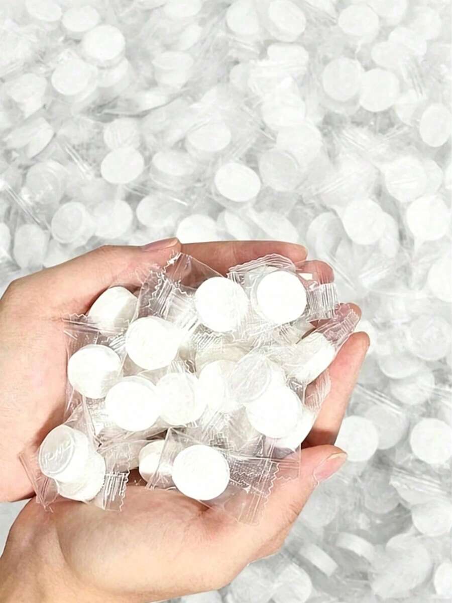 便携式压缩毛巾 便携式一次性迷你压缩纸巾 卫生纸 干湿两用湿巾 旅行、露营、徒步、运动、美容院旅行必备 旅行收纳袋 沙滩 秋季装饰 假期 返校季 - 白色 - 查看 1