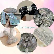 Ensemble de 20 compartiments de strass en résine gelée AB de couleurs mélangées (SS10) avec colle + pince à épiler + stylo à point, convient pour la décoration DIY de coques de téléphone, tasses/gobelets, accessoires de bijoux, décoration de fêtes et décoration de vêtements - multicolore - Voir 6