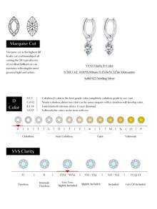 MODIAN 1CT Marquise Cut Moissanite 925 Sterling Sliver Charming Lab Diamond Swing Hoop Earrings For Women Dating Fine Jewelry 1 Sold - Silver - View 7