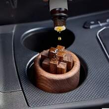 Natural Walnut Wood Car Diffuser - Fragrance Diffuser Without Heat Source, Natural Solid Wood Car & Home Fragrance Decor - A - View 10