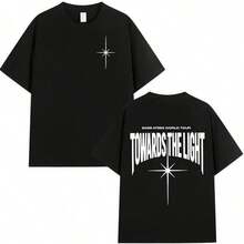 Camiseta Ateez World Tour Towards The Light 2025, Camiseta de Moda  Coreana para Hombres y Mujeres, Estilo Casual - Negro - Ver 1