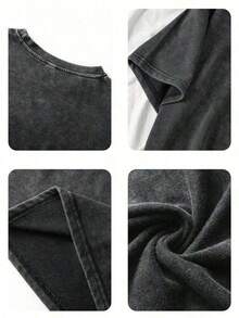 Camiseta de manga corta con cuello redondo y estampado de Blackbird para mujer de talla grande, estilo casual sencillo para uso diario, top de ropa exterior para mujer con estampado de banda de rock de estilo antiguo, ropa de verano para mujer con estampado de letras de los Beatles 2026, estampado de pájaro con alas coloridas, ropa cómoda para fiestas familiares de verano. - Negro - Ver 4
