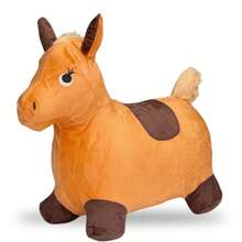 Inflatable Bouncy Horse Ride-On Toy With Lights And Sounds - Honey Brown - 咖啡棕 - 查看 11