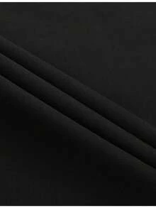 Camiseta de Verano Moderna de Algodón, Holgada, de Cuello Redondo, Versátil, Cómoda y Casual para Mujer, Blusa de Manga Corta para Uso Diario, Juvenil y a la Moda - Negro - Ver 4