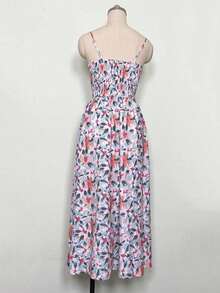 Vestido tirantes estampado escote en V cintura marcada estilo europeo - Blanco - Ver 9