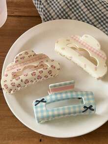 3 pezzi Fermagli per capelli alla moda da donna, con motivi carini, freschi e dolci come cuori, quadri, stampa leopardata e fiocchi, adatti per uso quotidiano, casa, scuola, spiaggia, vacanze estive, lavoro, pendolarismo, feste, vacanze, compleanni, rientro a scuola, Capodanno, San Valentino, Festa della Mamma, Festa del Papà, matrimoni, festival musicali, laurea. Accessori moda per capelli, fermagli casual per l'autunno e l'inverno, per i viaggi - Multicolore - Visualizzare 7
