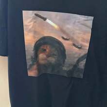 1 Camiseta con Estampado de Gato Tranquilo, Camiseta de Algodón Estampada de Alta Calidad, Estilo Retro, Camiseta para Hombre, Camiseta de Verano, Esencial para la Playa, Regalo para Vacaciones, Regalo Perfecto Unisex, Tela Suave, Transpirable, Cómoda, Camiseta de Manga Corta Casual y a la Moda, Perfecta para Todas las Temporadas. - Negro 3 - Ver 3