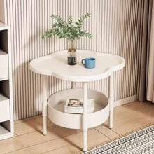 1pc Creative Home Modern Minimalist Living Room Mobile Storage Rack, Cream-Colored Sofa Side Table, Bedside Cabinet, Balcony Coffee Table, Suitable For Bedroom, Living Room, Balcony - Multicolor - View 4