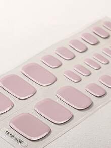 1 Stück Nude Pink halbgehärtete Gel-Zehennagelstreifen, klassische einfarbige Frühling/Sommer Gel-Zehennagelaufkleber - Salonqualität, einfache Anwendung ideal für tägliche lässige DIY-Nagelaufkleber für Frauen zu Hause - Lila - Übersicht 2