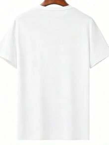 Fashion NEW1 pieza camiseta mujer divertida con dona estampada estilo casual para diario y fiesta Disponible en varios colores-Vintage Street Style Unisex Loose Cotton Short Sleeve Crew Neck T-Shirt - Blanco - Ver 2