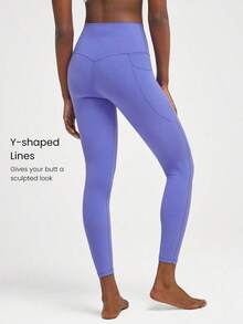 2026 GLOWMODE Featherfit™ High-Waisted Leggings With 24" Side Pocket - 長春花藍 - 查看 2