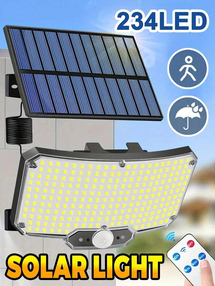 234 LED 太陽能超亮感應壁燈，太陽能強光半嵌入式街道與區域照明燈，IP65 防水花園壁燈，3 種工作模式，太陽能感應壁燈 - 白光 - 查看 5