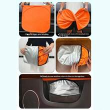 1PC Car Windshield Sun Shade (UV Protection & Heat Insulation) - Foldable For Easy Storage, Effectively Blocks Harmful UV Rays, Prevents Interior Fading And Cracking, Universal Fit For Most Car Models, Made Of Durable Reflective Material, Quick Installation With Compact Design - Sunshade - View 3