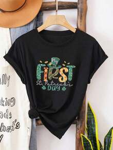 1 camiseta inspiradora para mujer con cita en español - Deja que Dios escriba tu historia - Cuello redondo casual, manga corta, ligera, moda primavera-verano, idea de regalo espiritual, inspiración, 180g, 100% algodón. - Negro 2 - Ver 2