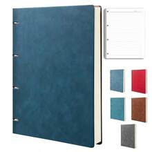 A4 Notebook (1 Refill Included) With 1 Extra Refill, 2pcs - Elegant Minimalist Design, Replaceable Lined Refill, PU Cover - Suitable For Office, Study, Home Smooth Writing Diary, Can Be Used As Gift - Compatible With Binders And Folders - Essential For Study Notes, Office Workers, Stationery - A4 - View 17