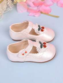 Sepatu Flat Mary Jane Bordir Bunga untuk Balita Perempuan, Cocok untuk Sehari-hari, Pesta, Pertunjukan, Hadiah Ulang Tahun, dan Dipadukan dengan Gaun. - Krem - View 4