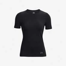 Under Armour Áo thun ngắn tay ôm sát, nhanh khô, không đường may, dành cho nữ, hiệu RUSH, thích hợp cho tập luyện thể dục thể thao. - màu đen - Xem 4