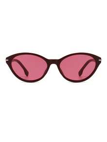 1 Pair Women's Personalized Cat Eye Fashion Glasses, Fashion Accessory For Travel And Street Style - Burgundy - View 6