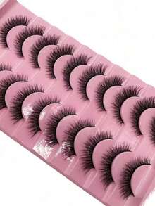 10 Pairs Soft & Fluffy Curly Cat Eye Lashes, 3D Faux Mink False Eyelashes, Natural Handmade Thick Fake Lashes For Makeup - Multicolor - View 4