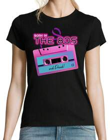 Camiseta para Mujer de Youth Designz con Frase Divertida: Nacida en los 80 y Orgullosa, Camisetas de Moda de los 80, Tops Cómodos, Camisetas Modernas - Negro - Ver 3