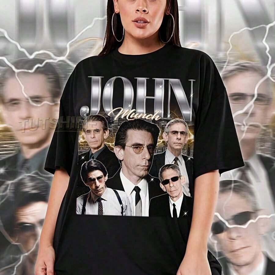short-sleeveCamiseta retro JOHN MUNCH - Camiseta vintage de los 90 de John Munch, regalo para fans del tributo a Richard Belzer, John Mu100% Cotton - Negro - Ver 1