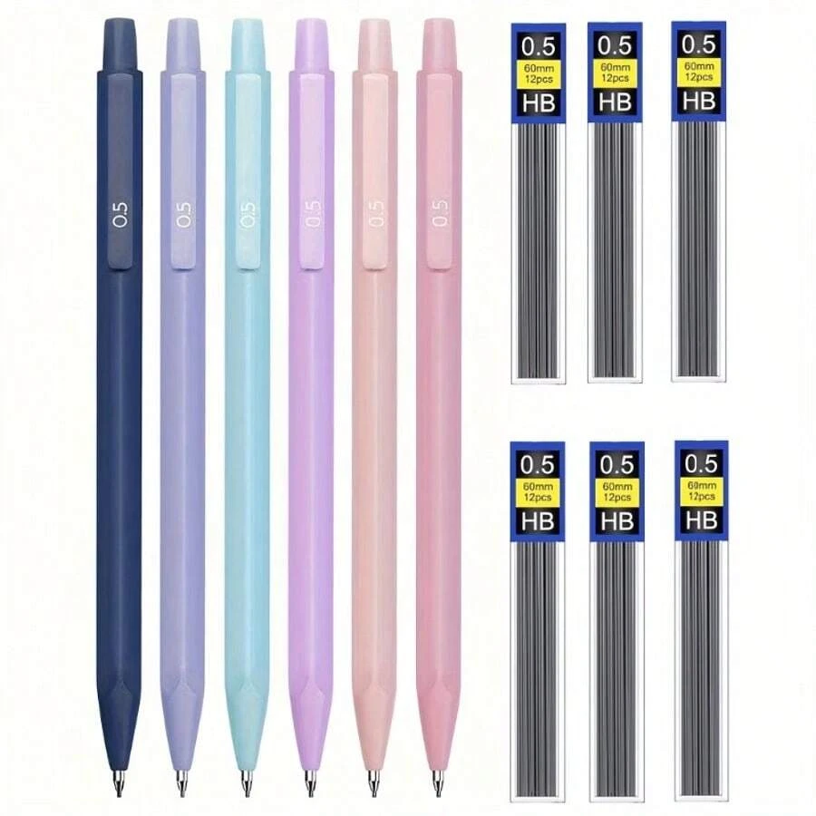 0.5mm/0.7mm 彩色自動鉛筆,三角握把設計,極簡風格,耐用鉛芯,適合日常書寫、繪圖、日記、學校、辦公室、藝術創作,節日禮物/生日禮物 - 鉛筆 - 查看 1