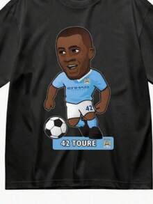 Camiseta temática de la Copa Mundial 2026 Canadáéxico EE. UU., regalo para fanáticos del fútbol, camiseta de alta calidad con estampado de color sólido, camiseta de manga corta de algodón para hombre, cuello redondo, ropa casual p - Negro - Ver 1