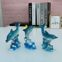 1pc Mini Dolphin Figurine, Indoor Decor, Summer Beach Style Ornament - Mini Dolphin - View 9