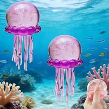 Jellyfish Shaped Stress Relief Squeeze Toy | Soft And Slow Rebound Sensory Stress Relief Toy, Helps Relax Hands And Mind | ASMR Stress Relief Desktop Decor For Office, Home And Study | Decorative Desktop Accessory With Marine Aesthetics | Creative Party Favor, Gift Bag Filler And Unique Gift | Suitable For Adult Birthday, Holiday And Special Occasion Gifts | Adorable Ocean Themed Sensory Toy To Relax And Relieve Anxiety - Multicolor - View 2