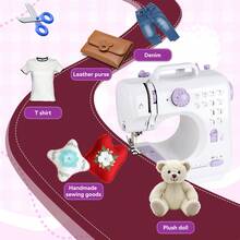 IAGREEA 1 Mini máquina de coser morada, adecuada para coser ropa, juguetes de peluche y toallas. Es una máquina de coser portátil alimentada por una interfaz de carga DC, adecuada para manualidades en el hogar, con luz nocturna y control de pedal. Es fácil de usar y se puede utilizar como regalo de vacaciones o cumpleaños - Multicolor - Ver 7