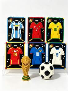 Football Sports Trophy Jersey Compatible Building Blocks World Cup Competition Peripheral Decoration Toy Suitable For Teenagers 14 Years Old And Above Gift Birthday Present - Multicolor - View 6