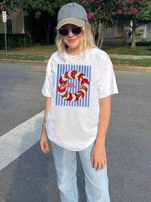 Camiseta Casual La Dolce Vita, Verano Italiano, Camiseta de Comida, Mediterráneo, Pomodori, Tomate, Ciao Bella, Estética Italiana, Estilo de Verano, PreseFashion - Blanco 1 - Ver 6