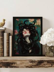 1pc Canvas Wall Art, Framed Wall Decor, Victorian Snake Head Art, Greek Mythology Wall Art, Gothic Home Decor, Snake Goddess Art Print, Eye-Catching Living Room Bedroom Decor, Unique Housewarming Gift, Snake Head Art Print, Home Decor, Room Decor Aesthetic, Dorm Decor, Bedroom Decor, Living Room Decor, Bathroom Decor, Kitchen Decor, Dining Room Decor, Apartment Decor, Housewarming Gift, Office Decor, Holiday Decor - A - View 4