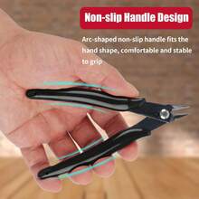 2 Pack 5 Inch Black Micro Flush Cutters – Diagonal Side Cutting Pliers For Zip Ties, Electronics, Plastic Models & Jewelry, Precision Sprue Cutter Tool - Black - View 4