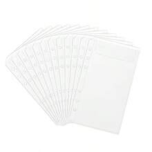 12入拉鍊式現金收納袋 A6/A4尺寸，適用於活頁夾口袋，PP材質，完美適配手帳內頁與6環活頁夾保護頁，理想的整理與收納方案，適合學校與辦公室使用/學生/開學季 - 套裝 - 查看 6