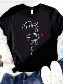 1 Piece Funny Graphic T-Shirt For Women With The Phrase "The Best Moms Get Promoted To Grandma", 180 G/M² T-Shirt, Black With Text, Mother's Day Gift, 180 G, 100% Cotton. - 黑色 2 - 查看 1