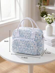 1pc Insulated Lunch Bag For Women,Lunch Tote Bag, Lunch Box Bag,Outdoor Picnic Insulated Bag,Student Thickened Cute Lunch Bag, Reusable Lunch Tote Bag, Portable Picnic Ice Bag For Work, Picnic, School Or Travel Lunch Box Bag School Supplies Stuff Accessories Bag For School School Accessories School Stuff For Traveling Waterproof Bag Insulated Lunch Bag Lunchbox - Hoa xanh - Xem 2