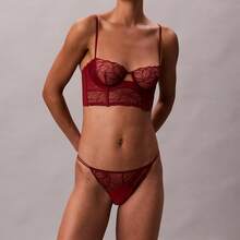 Calvin Klein CK Black Floral Lace Bikini QF8353 - Fall Berry - View 5