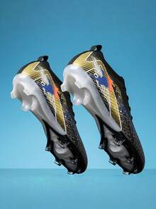 Men's Football/Soccer Shoes, Suitable For Artificial Turf, Natural Grass, Indoor & Outdoor Fields, Comfortable, Snug Fit, Traction, Explosive Power, Suitable For Team Sports, Training, Running, World Cup, Unisex, All Seasons - Black - View 4