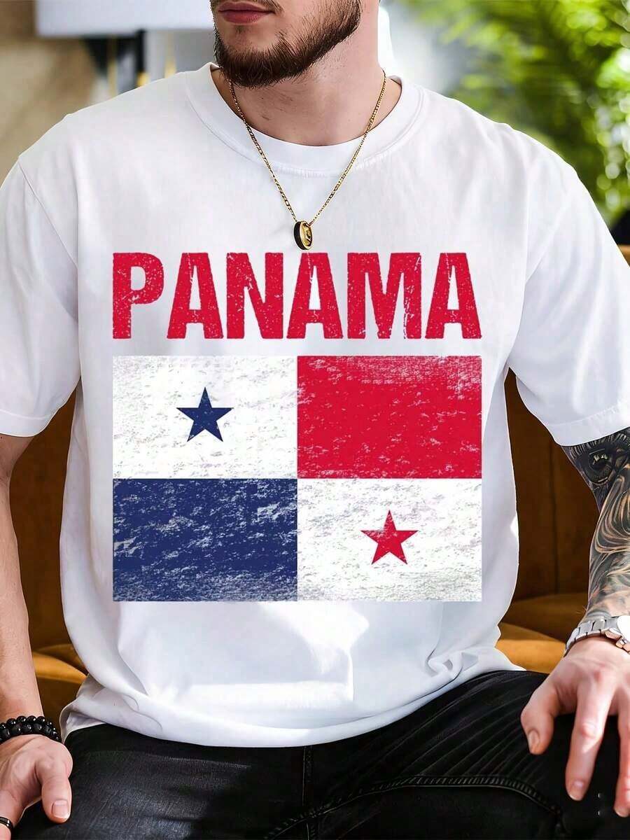 Camiseta con la Bandera de Panamá Blanca para Hombres y Mujeres, Diseño Patriótico de Orgullo Nacional, Ropa Casual para el Día de la Independencia y Regalos de Viaje, playeras de mujer - Blanco - Ver 1