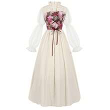 Cosplay Clothing - Apricot-colored Court-style Belted Skirt - View 1