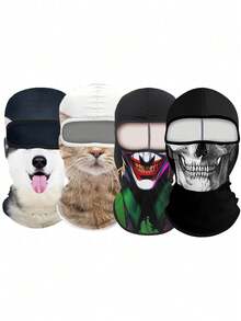 1pc/2pcs Unisex 3D Animal Print Face Mask Headwear, Outdoor Skiing Riding Sun Protection Hat, Cat Dog Design, Suitable For Daily Use, Travel, Hiking, Skiing,Beach,Holiday - Style a - View 16