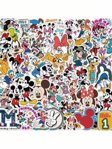 Disney 50张官方授权卡通贴纸套装，适合圣诞节、生日等场合，防水材质，可用于笔记本电脑、滑板、行李箱等，图案包括史迪奇、米奇、米妮、小熊维尼等。 - disney - 查看 1